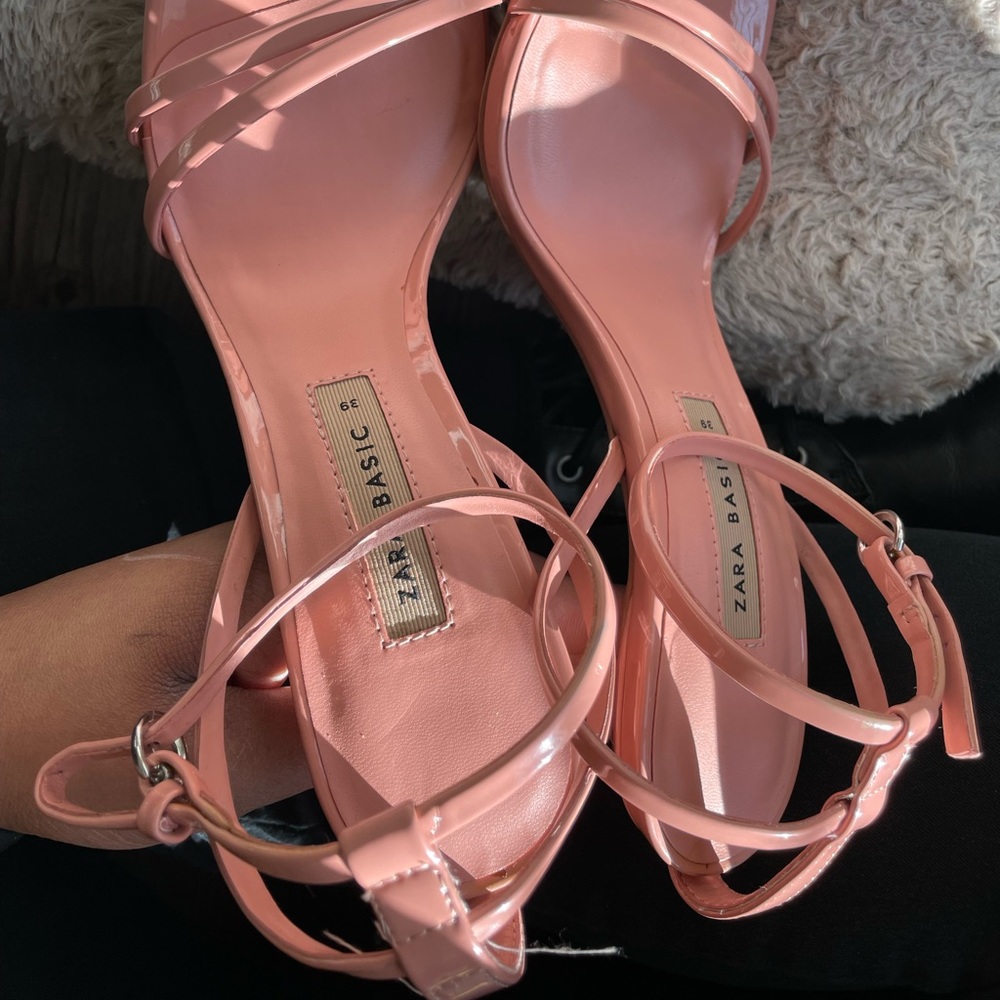 ZARA Coral Strappy Heels - Picture 2 of 13